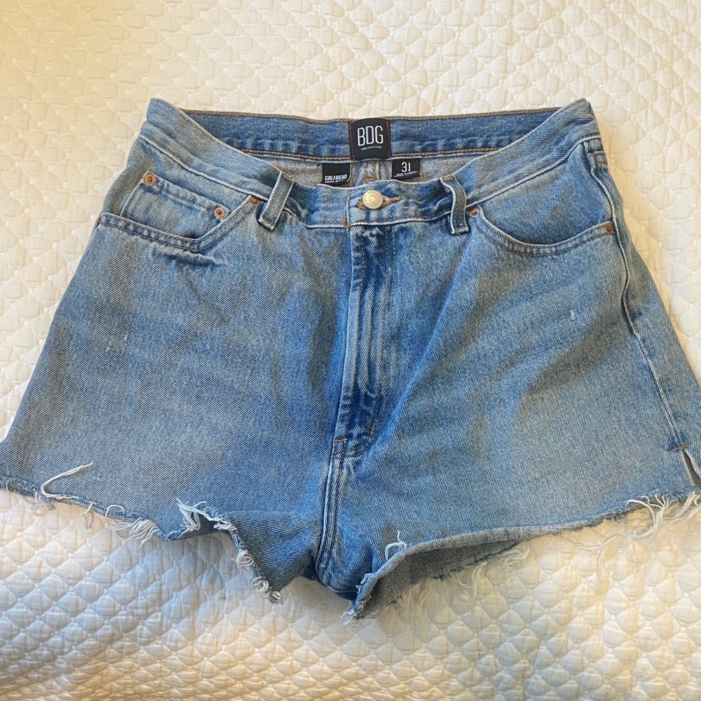 BDG Girlfriend High-Rise Cutoff Denim Shorts